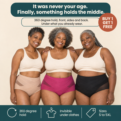 Stampira All-Day Brief on three women over 45 - It was never your age. Finally, something holds the middle. Buy 1 Get 1 Free