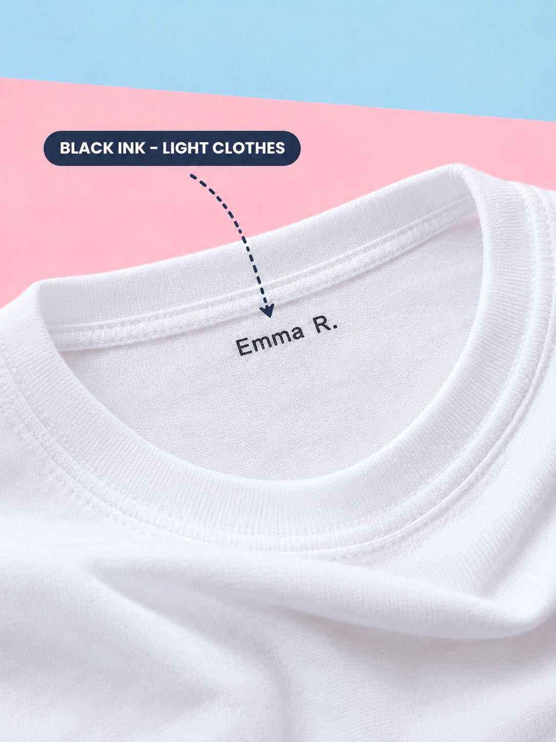 Black ink on light clothes